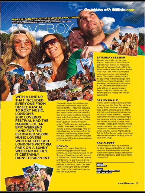 Lovebox 2010 Tilllate Mag August 2010 Issue 256
